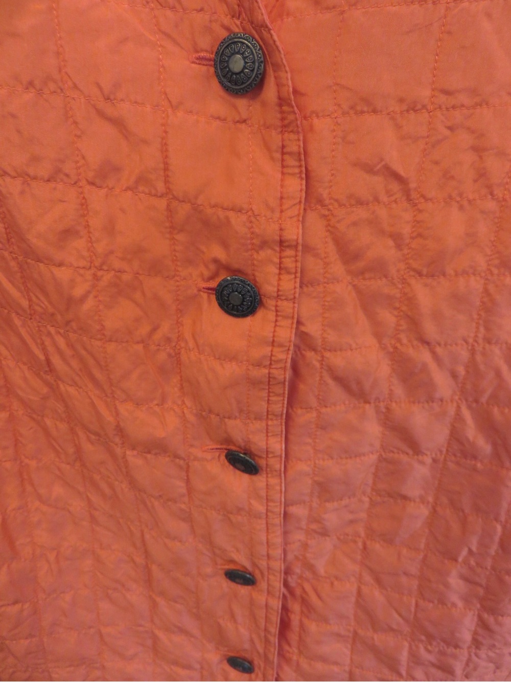 Vintage Spider 100% Silk Quilted Orange Vest Boho Cottagecore - Picture 4 of 11